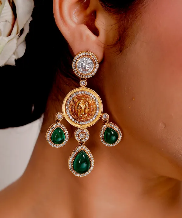 Green_Premium_Handcrafted_Designer_Gold-Toned_Earrings_Set_For_Women