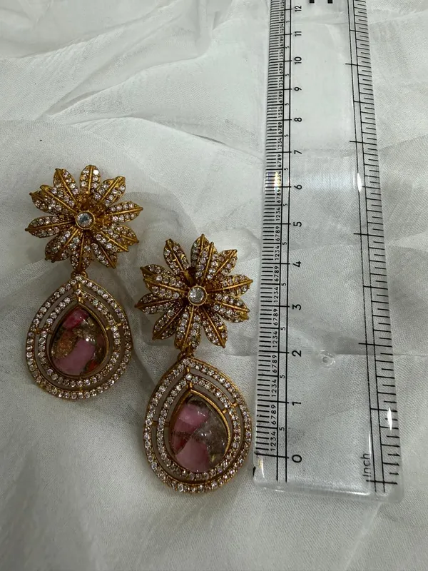 Pink_Premium_Handcrafted_Designer_Gold-Toned_Earrings_Set_For_Women