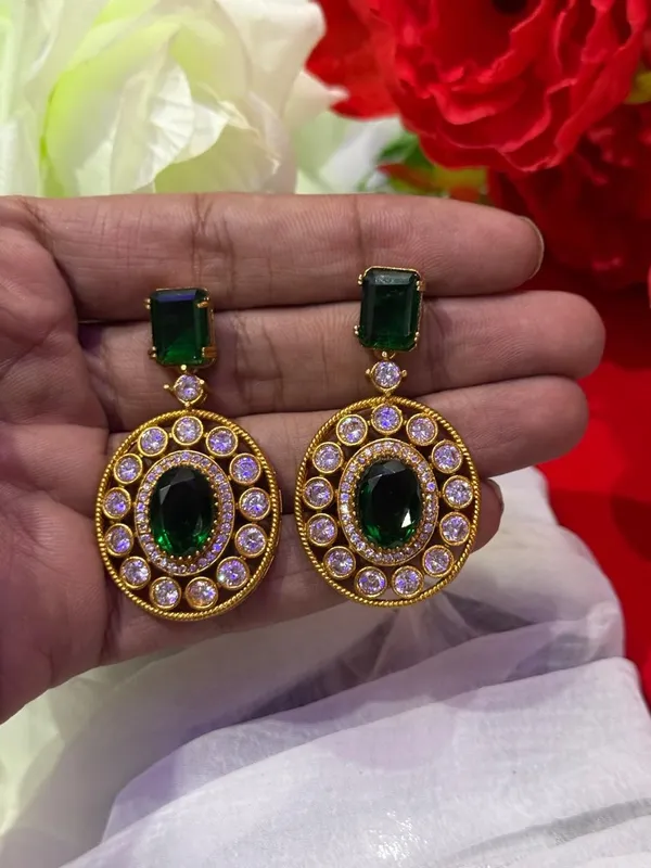 Green_Premium_Handcrafted_Designer_Gold-Toned_Earrings_Set_For_Women