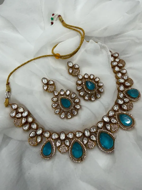 Sky_Blue_Premium_Handcrafted_Designer_Golden_Necklace_With_Matching_Earrings_Set_For_Women