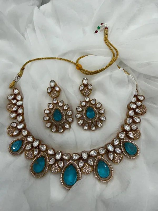 Sky_Blue_Premium_Handcrafted_Designer_Golden_Necklace_With_Matching_Earrings_Set_For_Women