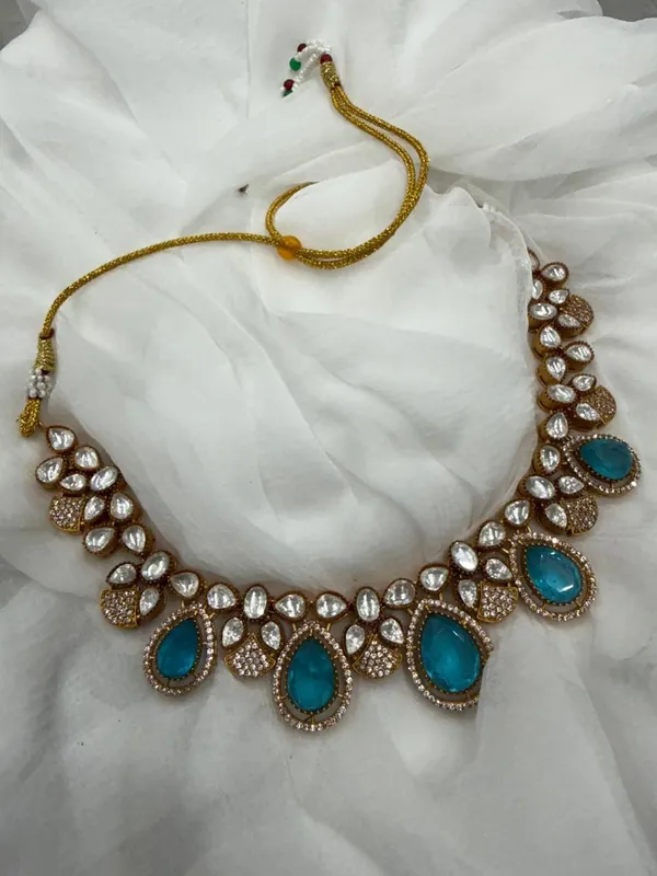 Sky_Blue_Premium_Handcrafted_Designer_Golden_Necklace_With_Matching_Earrings_Set_For_Women