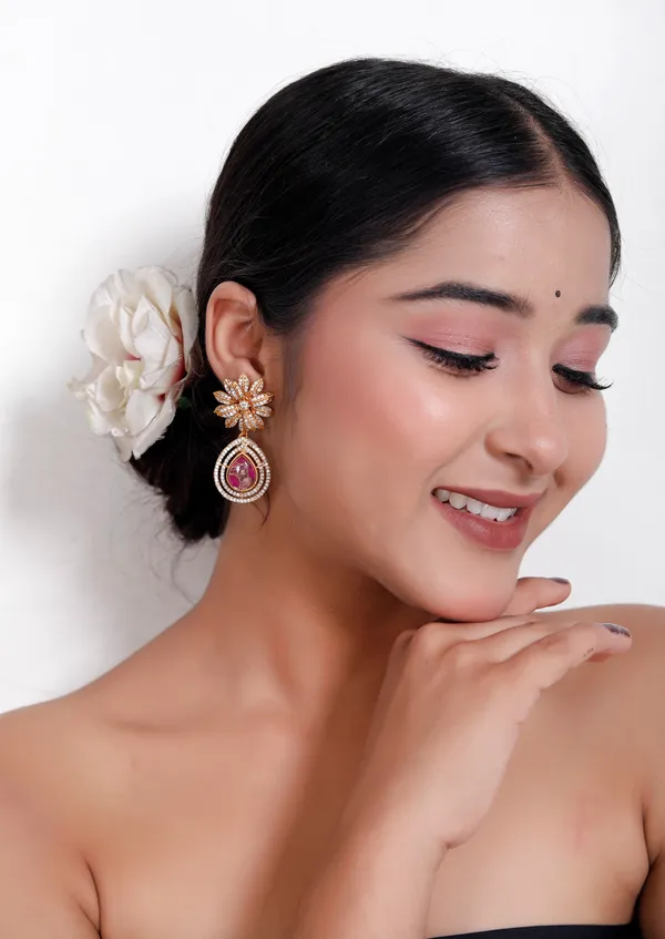 Pink_Premium_Handcrafted_Designer_Gold_Toned_Earrings_Set_For_Women