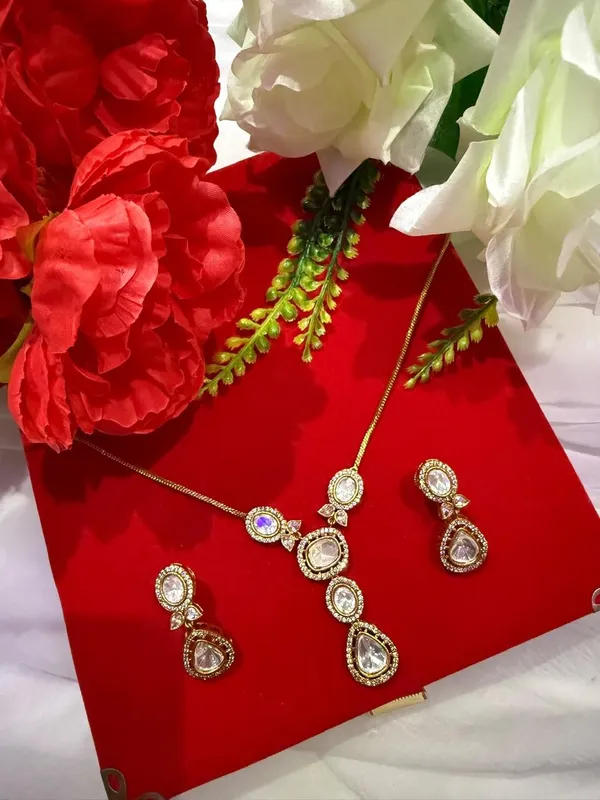 Goldan_Premium_Handcrafted_Designer_Golden_pendant_Necklace_With_Matching_Earrings_Set_For_Women