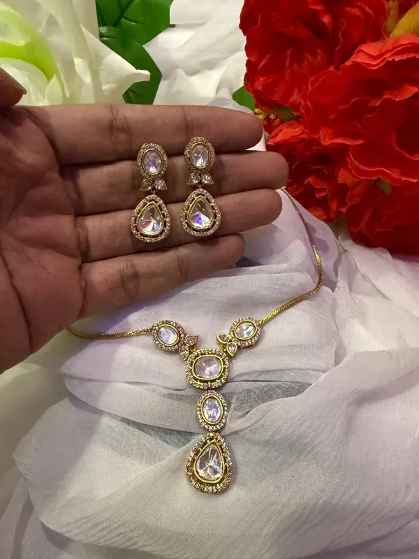Goldan_Premium_Handcrafted_Designer_Golden_pendant_Necklace_With_Matching_Earrings_Set_For_Women