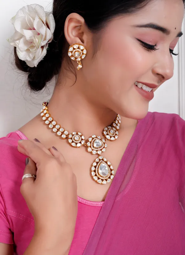 Golden_Premium_Handcrafted_Designer_Golden_Necklace_With_Matching_Earrings_Set_For_Women