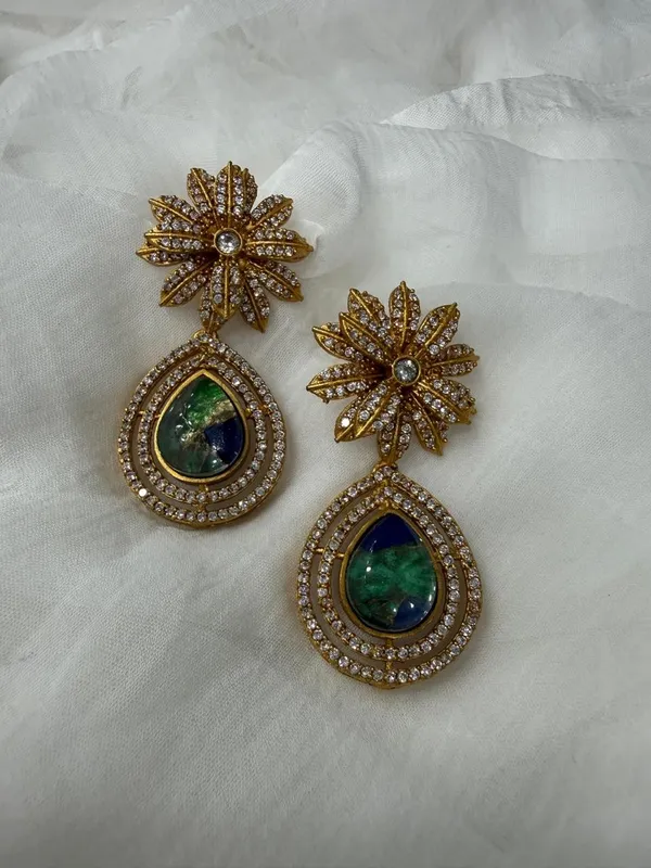 Green_Premium_Handcrafted_Designer_Gold-Toned_Earrings_Set_For_Women