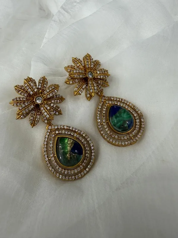 Green_Premium_Handcrafted_Designer_Gold-Toned_Earrings_Set_For_Women