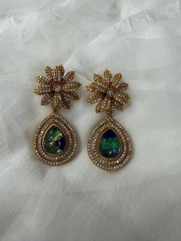 Green_Premium_Handcrafted_Designer_Gold-Toned_Earrings_Set_For_Women