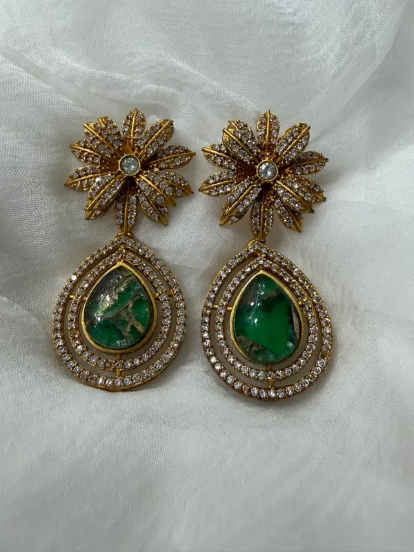 Green_Premium_Handcrafted_Designer_Gold-Toned_Earrings_Set_For_Women