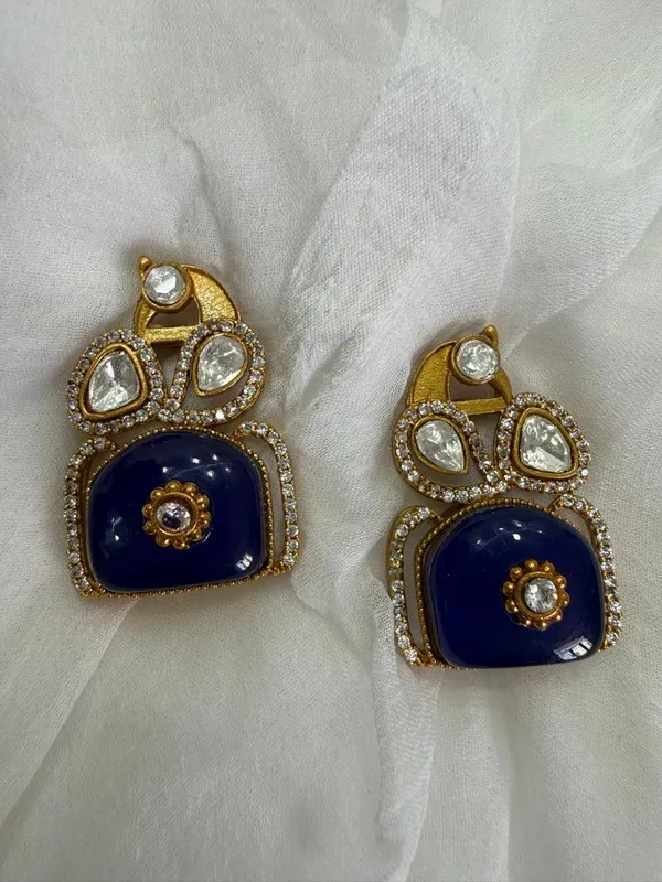Blue_Premium_Handcrafted_Designer_Gold-Toned_Earrings_Set_For_Women