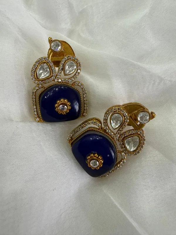 Blue_Premium_Handcrafted_Designer_Gold-Toned_Earrings_Set_For_Women
