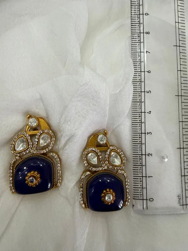 Blue_Premium_Handcrafted_Designer_Gold-Toned_Earrings_Set_For_Women