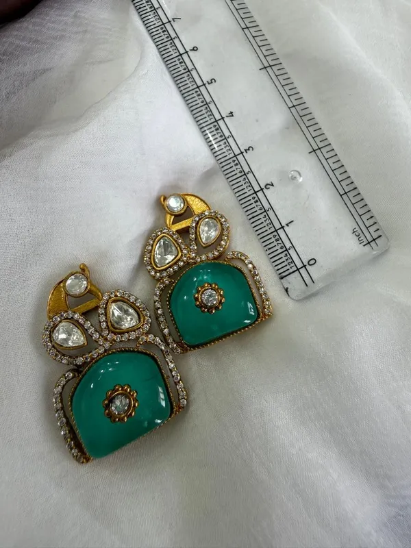 Green_Premium_Handcrafted_Designer_Gold-Toned_Earrings_Set_For_Women