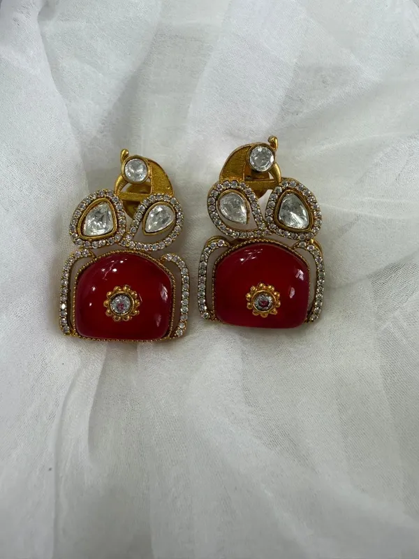 Red_Premium_Handcrafted_Designer_Gold-Toned_Earrings_Set_For_Women