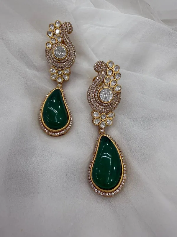 Green_Premium_Handcrafted_Designer_Gold-Toned_Earrings_Set_For_Women