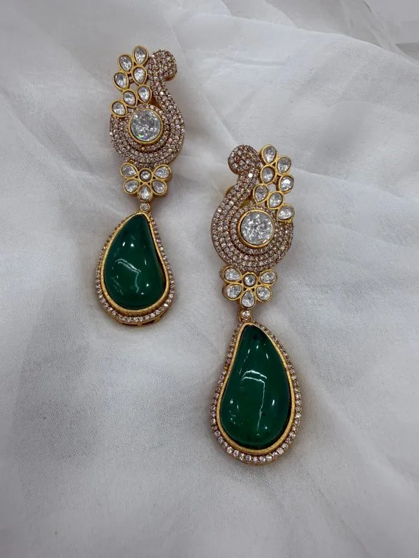 Green_Premium_Handcrafted_Designer_Gold-Toned_Earrings_Set_For_Women