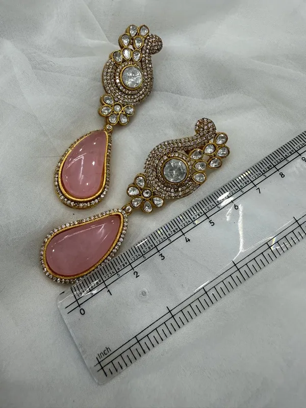 Pink_Premium_Handcrafted_Designer_Gold-Toned_Earrings_Set_For_Women