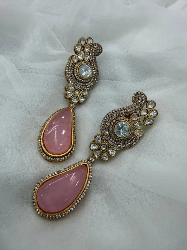 Pink_Premium_Handcrafted_Designer_Gold-Toned_Earrings_Set_For_Women