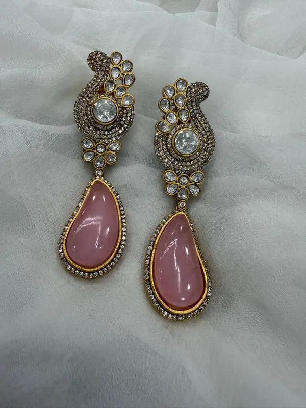 Pink_Premium_Handcrafted_Designer_Gold-Toned_Earrings_Set_For_Women