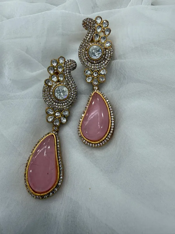 Pink_Premium_Handcrafted_Designer_Gold-Toned_Earrings_Set_For_Women