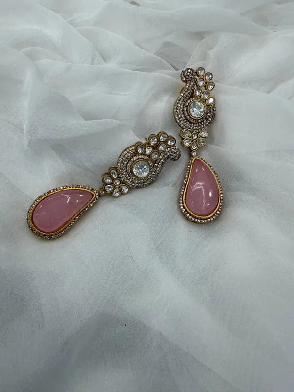 Pink_Premium_Handcrafted_Designer_Gold-Toned_Earrings_Set_For_Women