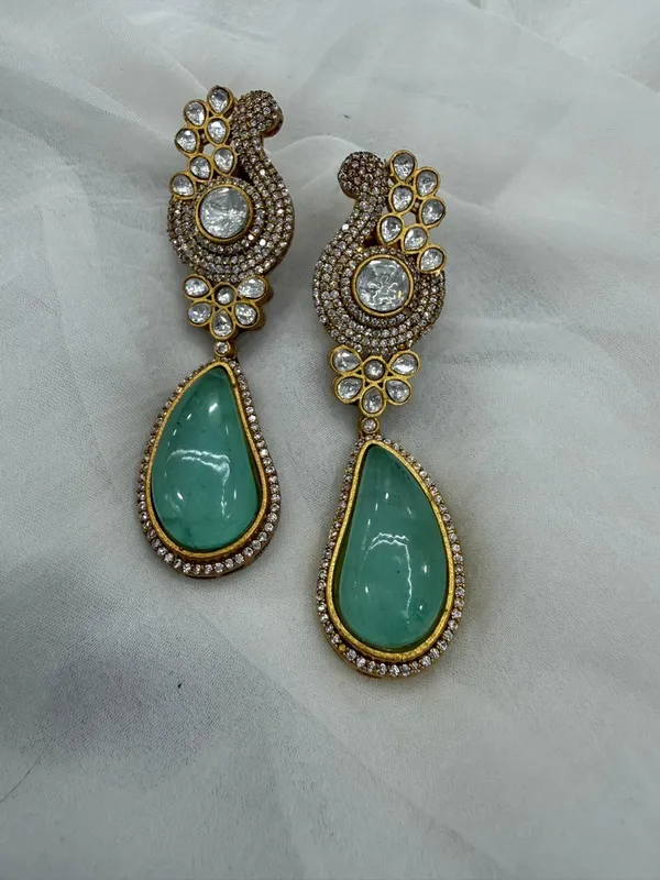 Green_Premium_Handcrafted_Designer_Gold-Toned_Earrings_Set_For_Women