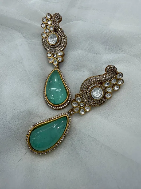 Green_Premium_Handcrafted_Designer_Gold-Toned_Earrings_Set_For_Women