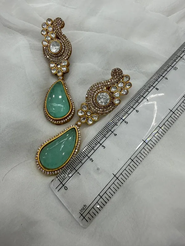 Green_Premium_Handcrafted_Designer_Gold-Toned_Earrings_Set_For_Women
