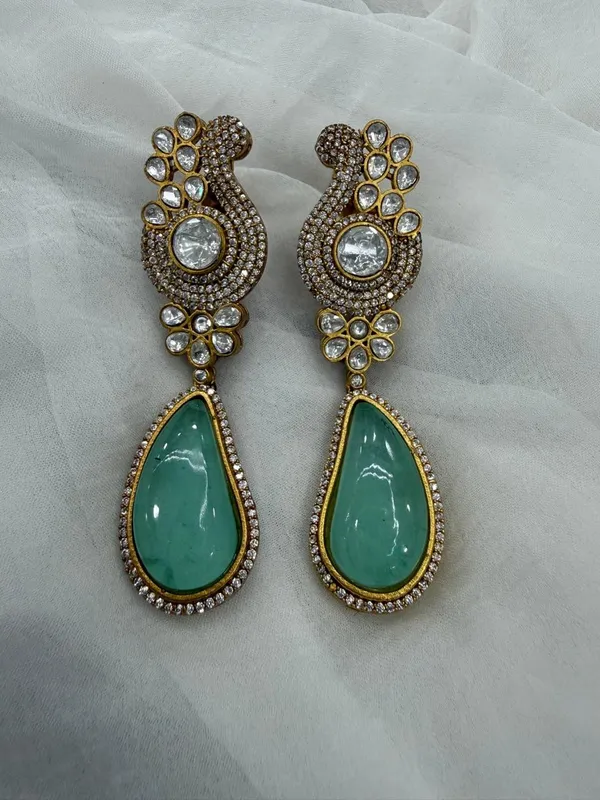 Green_Premium_Handcrafted_Designer_Gold-Toned_Earrings_Set_For_Women