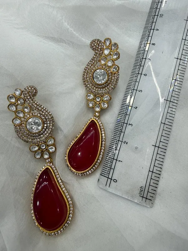Red_Premium_Handcrafted_Designer_Gold-Toned_Earrings_Set_For_Women