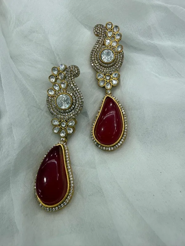 Red_Premium_Handcrafted_Designer_Gold-Toned_Earrings_Set_For_Women