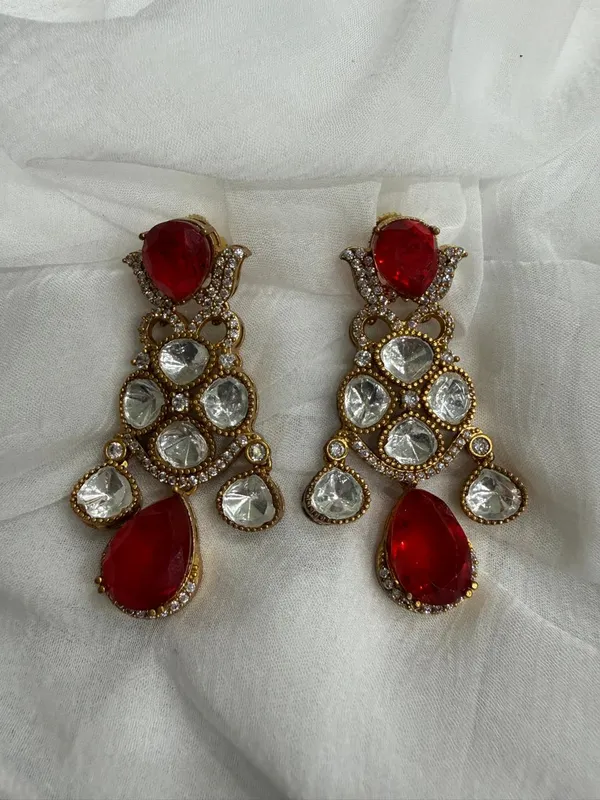 Red_Premium_Handcrafted_Designer_Golden_Necklace_With_Matching_Earrings_Set_For_Women