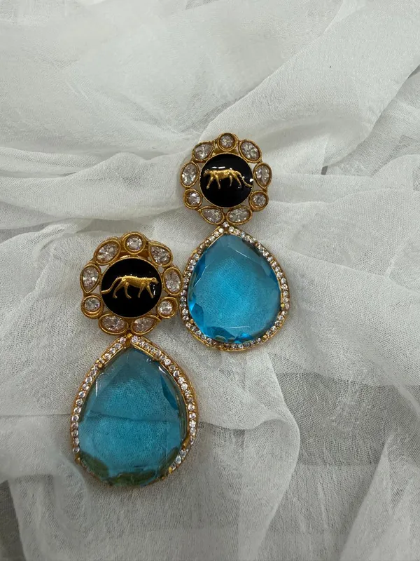 Sky_Blue_Premium_Handcrafted_Designer_Gold_Toned_Earrings_Set_For_Women
