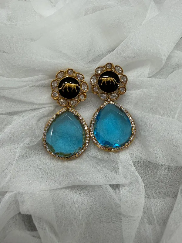Sky_Blue_Premium_Handcrafted_Designer_Gold_Toned_Earrings_Set_For_Women