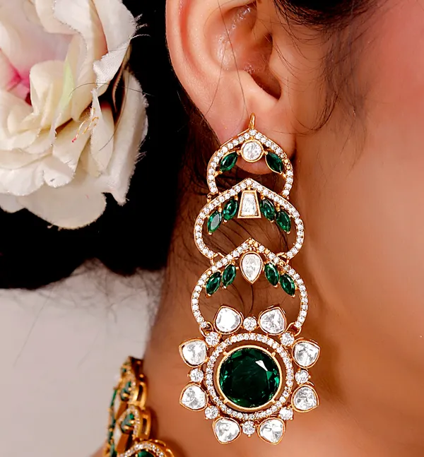 Green_Premium_Handcrafted_Designer_Golden_Necklace_With_Matching_Earrings_Set_For_Women