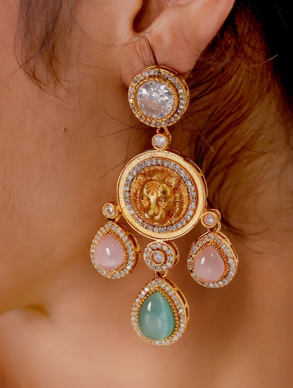 Multicolor_Premium_Handcrafted_Designer_Gold-Toned_Earrings_Set_For_Women