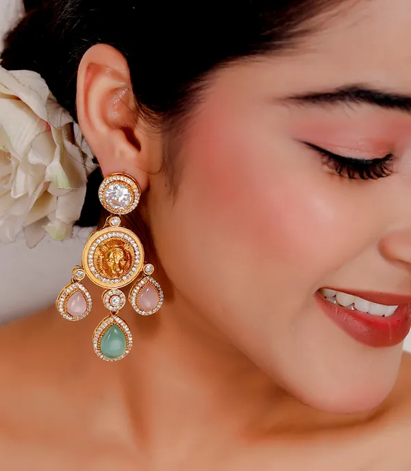 Multicolor_Premium_Handcrafted_Designer_Gold-Toned_Earrings_Set_For_Women