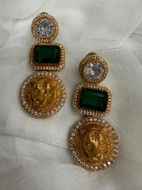 Green_Premium_Handcrafted_Designer_Gold-Toned_Earrings_Set