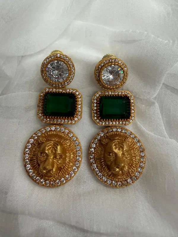 Green_Premium_Handcrafted_Designer_Gold-Toned_Earrings_Set