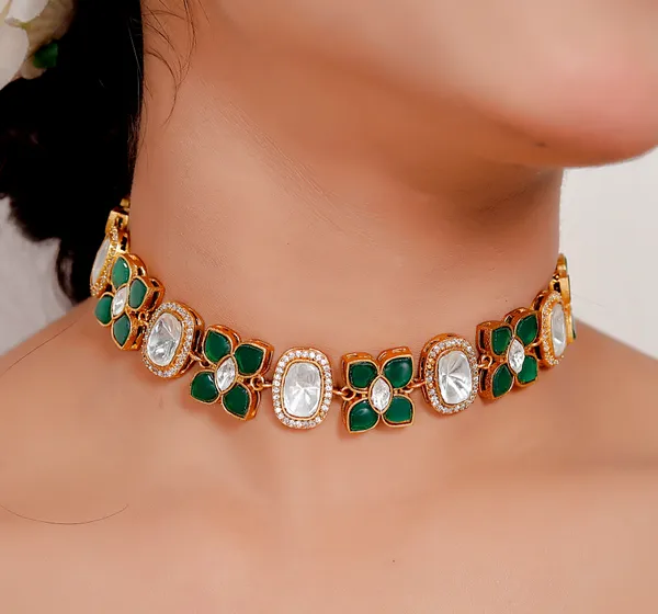 Green_Premium_Handcrafted_Designer_Golden_Necklace_With_Matching_Earrings_Set_For_Women