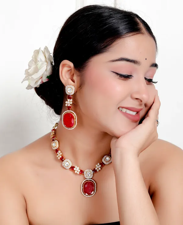 Red_Premium_Handcrafted_Designer_Golden_Necklace_With_Matching_Earrings_Set_For_Women