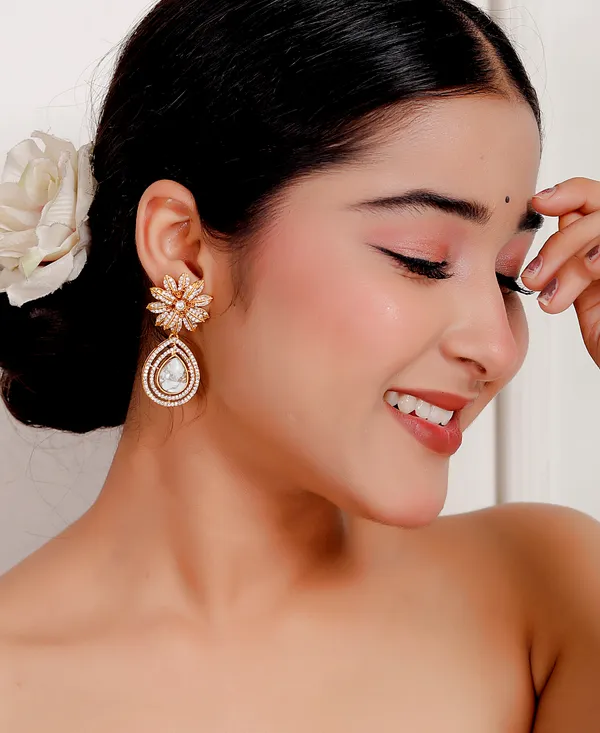 White_Premium_Handcrafted_Designer_Gold-Toned_Earrings_Set_For_Women