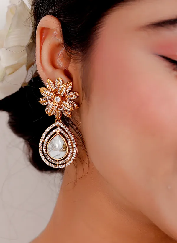 White_Premium_Handcrafted_Designer_Gold-Toned_Earrings_Set_For_Women