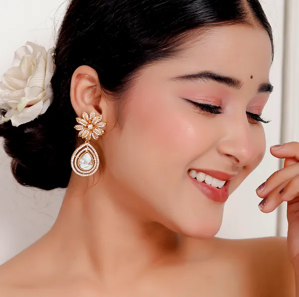 White_Premium_Handcrafted_Designer_Gold-Toned_Earrings_Set_For_Women