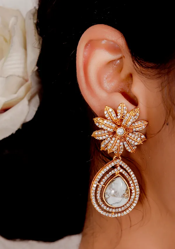 White_Premium_Handcrafted_Designer_Gold-Toned_Earrings_Set_For_Women