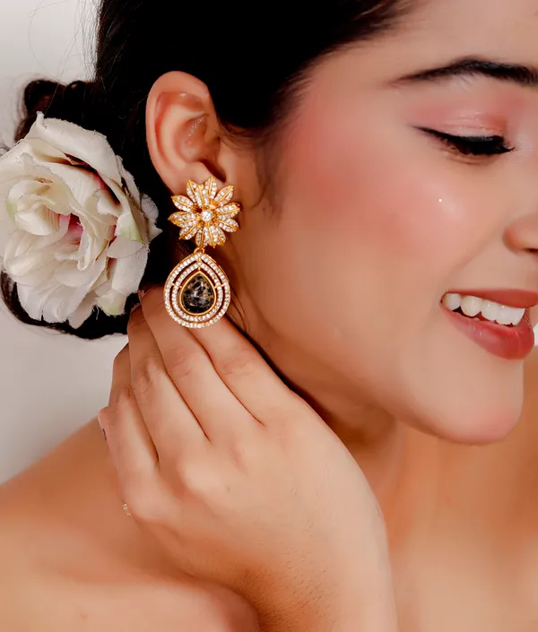 Black_Premium_Handcrafted_Designer_Gold-Toned_Earrings_Set_For_Women