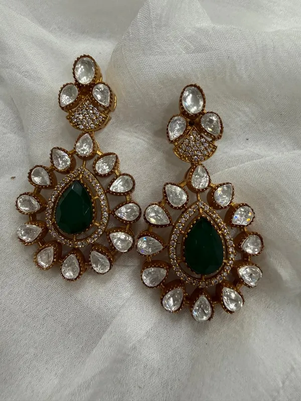 Green_Premium_Handcrafted_Designer_Golden_Necklace_With_Matching_Earrings_Set_For_Women