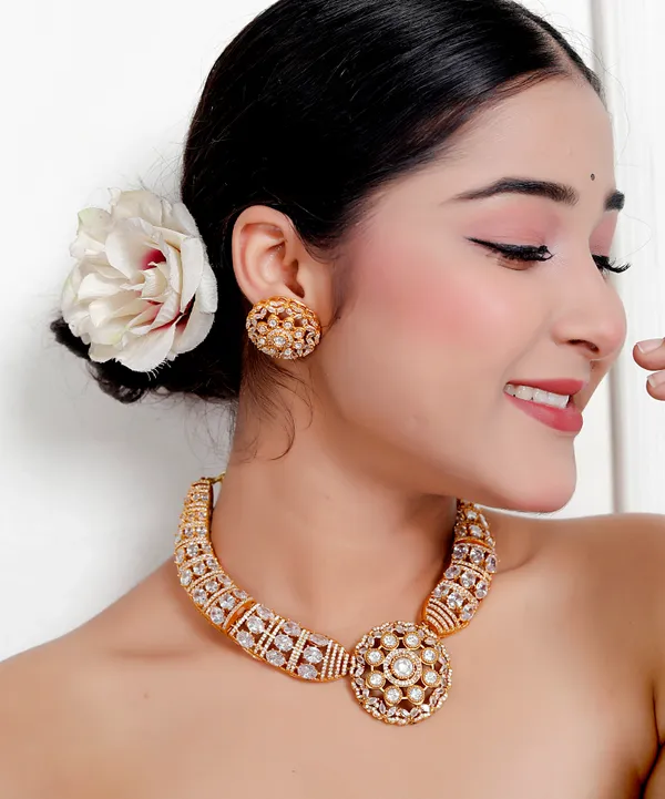 Gold_Premium_Handcrafted_Designer_Necklace_With_Matching_Earrings_Set_For_Women