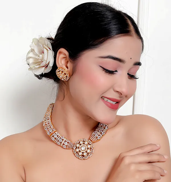 Gold_Premium_Handcrafted_Designer_Necklace_With_Matching_Earrings_Set_For_Women
